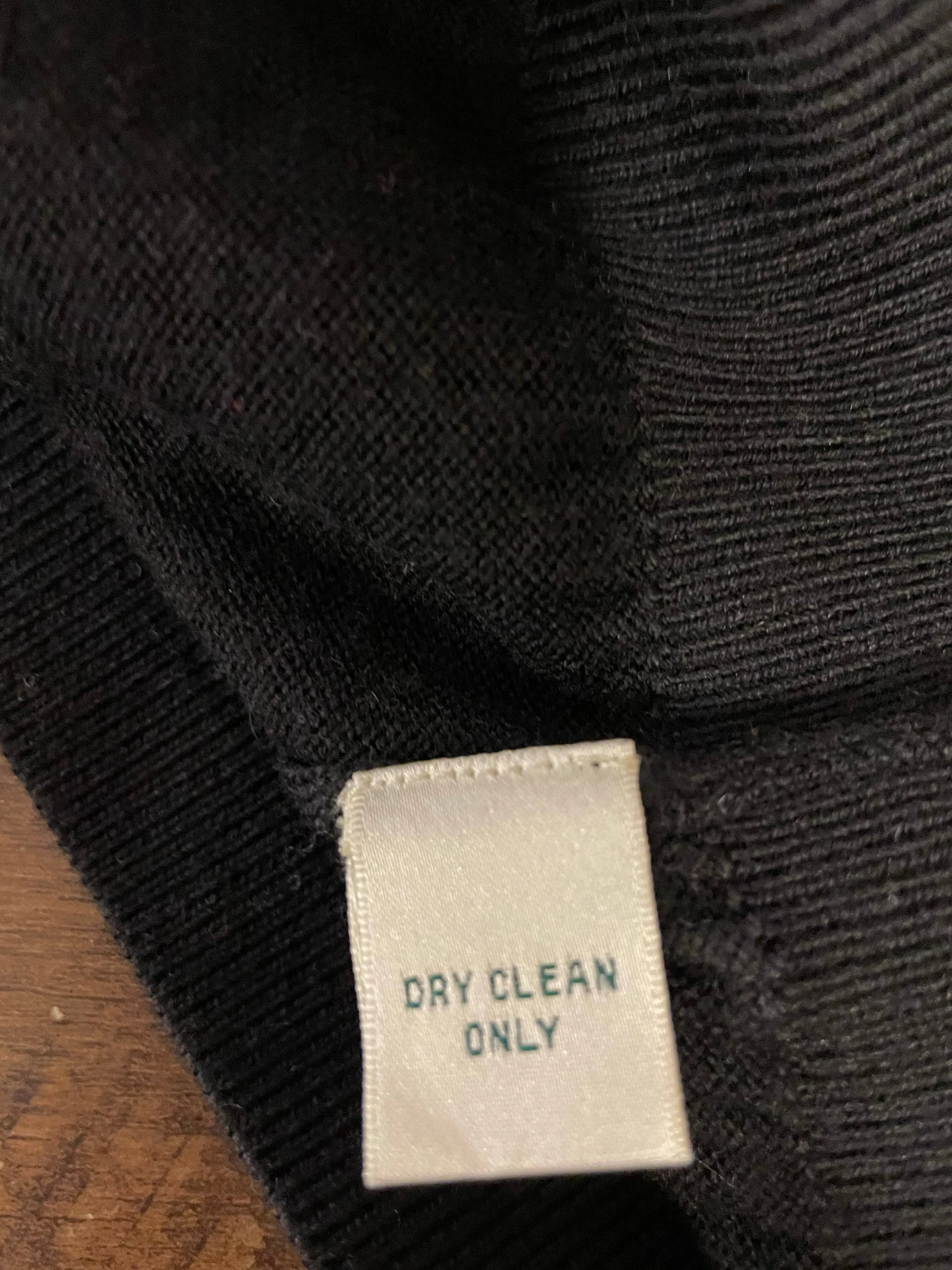 € Mens FAIRWAY & GREENE Italian Merino Black Wool Sweater Long Sleeve Sz Large
