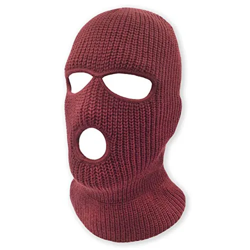 3 Hole Knitted Full Face Ski Mask Winter Balaclava Face Cover for Outdoor Sports