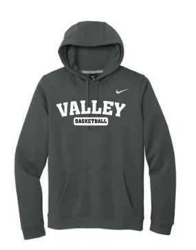 Apple Valley Basketball - Anthracite Nike Club Fleece Pullover Hoodie - Valley Appliqué