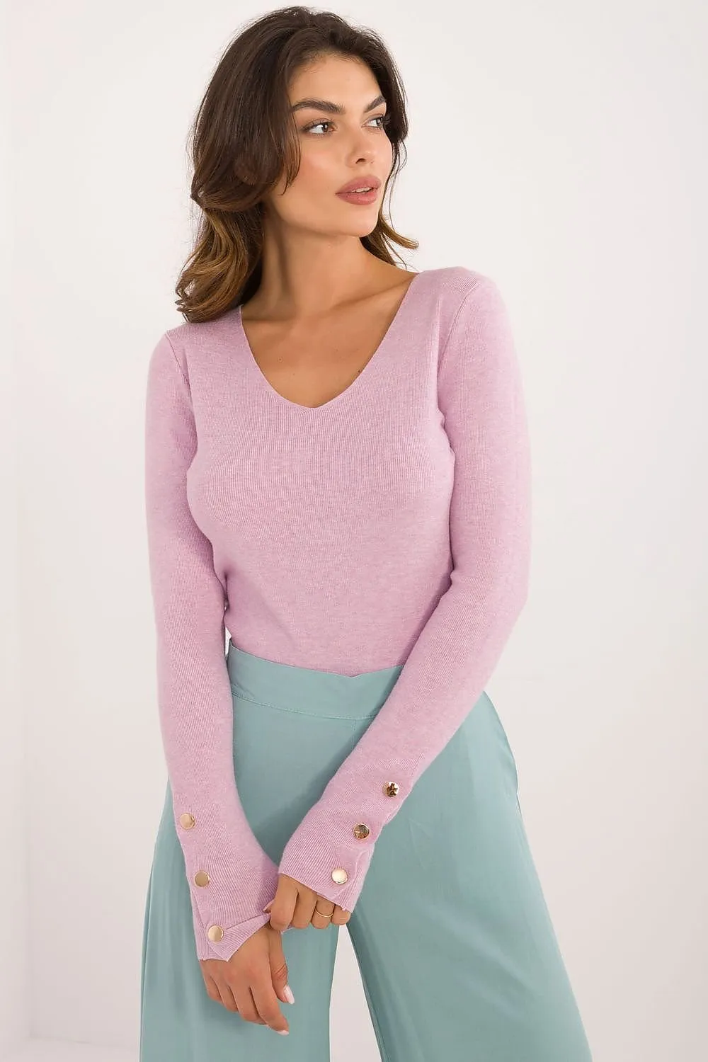 AT Button Sleeve Lightweight Sweater