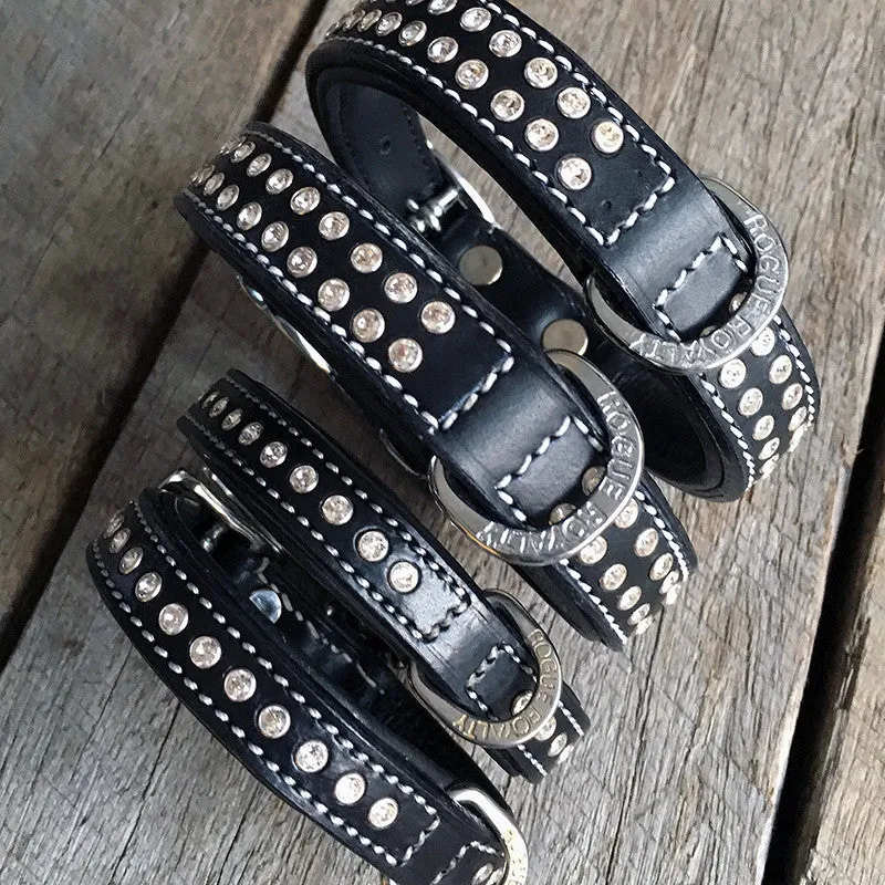 Dog Collar - "Shimmer" Swarovski Black