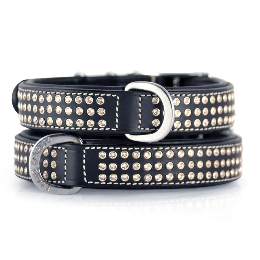 Dog Collar - "Shimmer" Swarovski Black