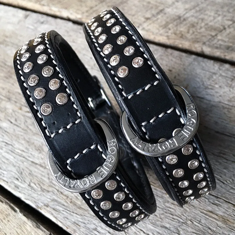 Dog Collar - "Shimmer" Swarovski Black