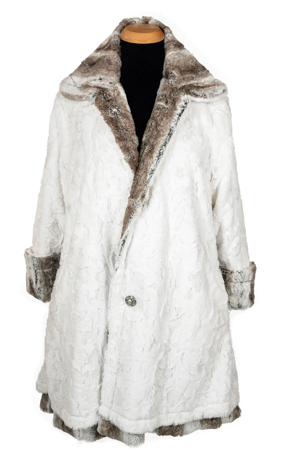 Garland Swing Coat - Luxury Faux Fur in Birch with Cuddly Fur in Ivory  - Sold Out!