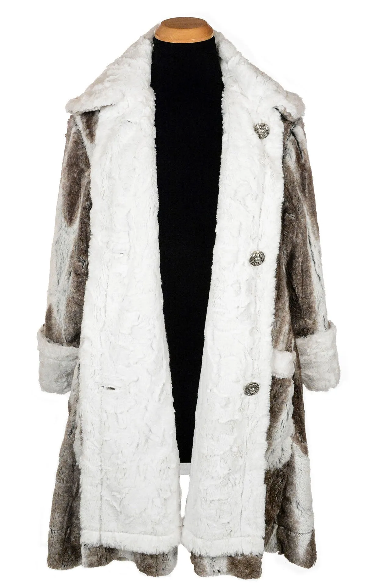 Garland Swing Coat - Luxury Faux Fur in Birch with Cuddly Fur in Ivory  - Sold Out!