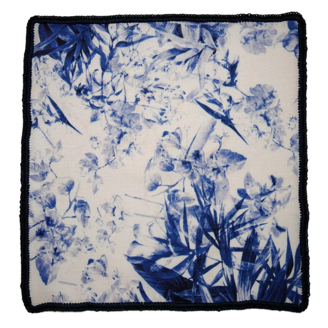 Indigo Jungle With Navy Blue Signature Border