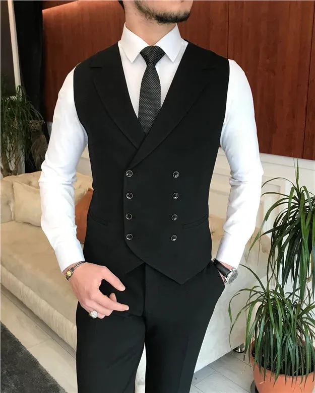 ITALIAN STYLE SLIM FIT MEN'S SUIT JADE BLACK