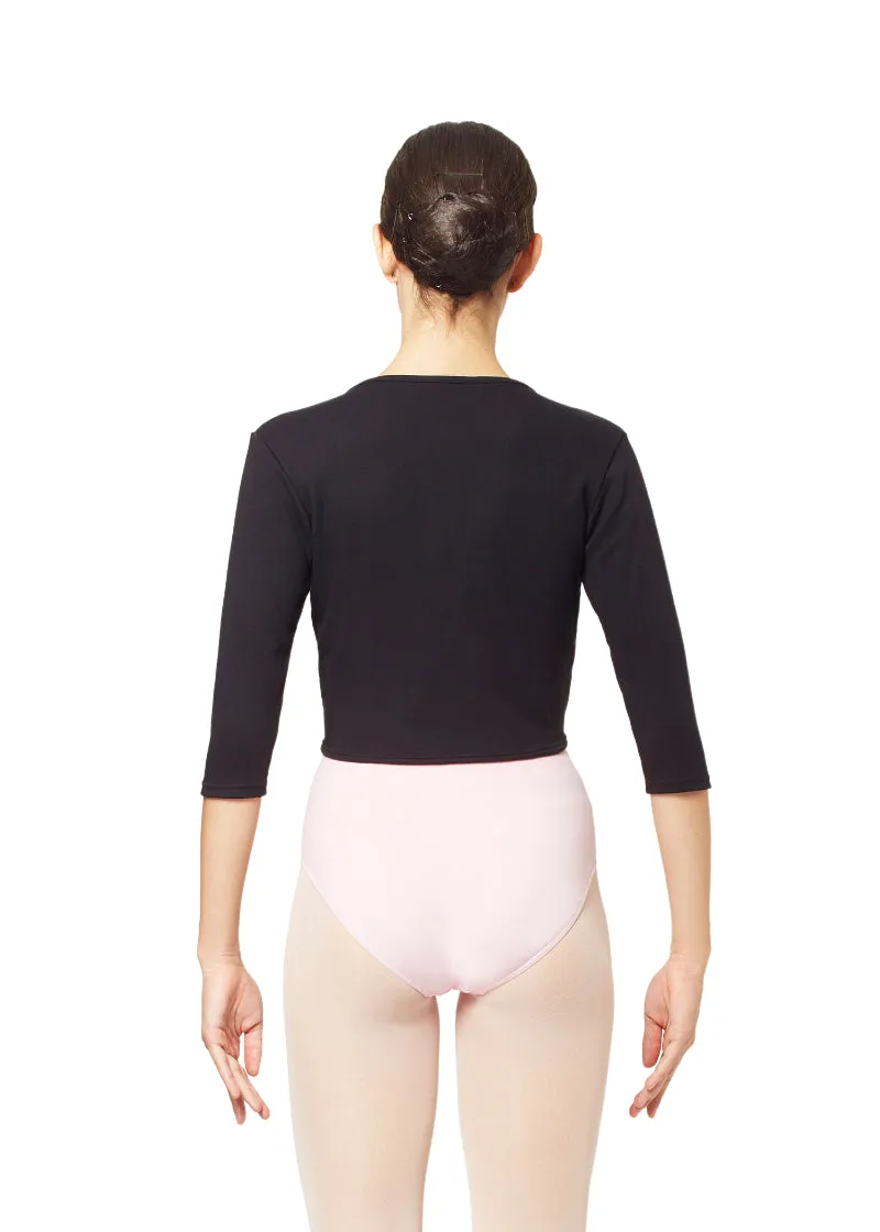 Knot-Tie Half-Sleeve Youth Ballet Sweater (Black)