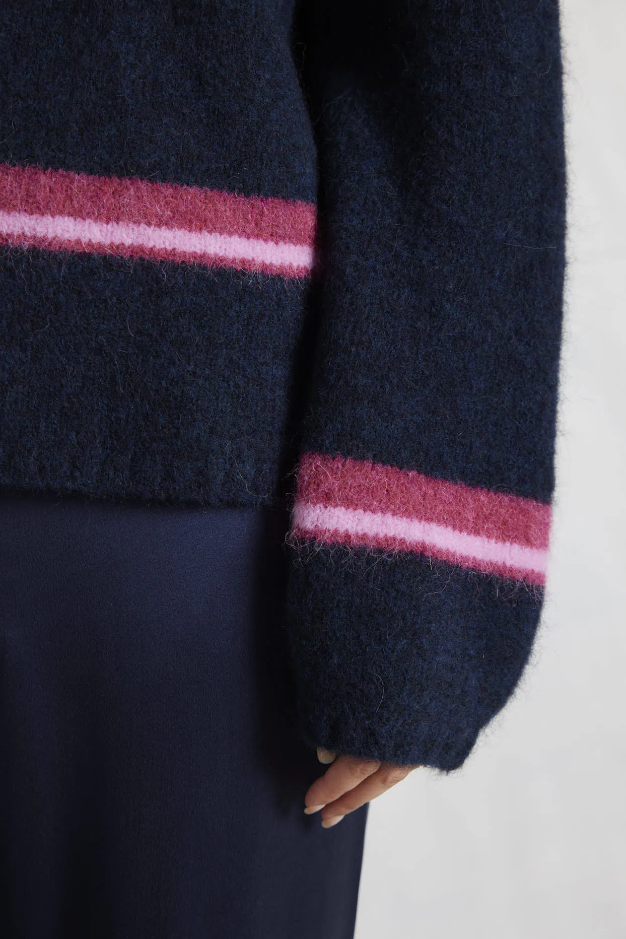 Leona Alpaca Sweater in Indigo/Wine