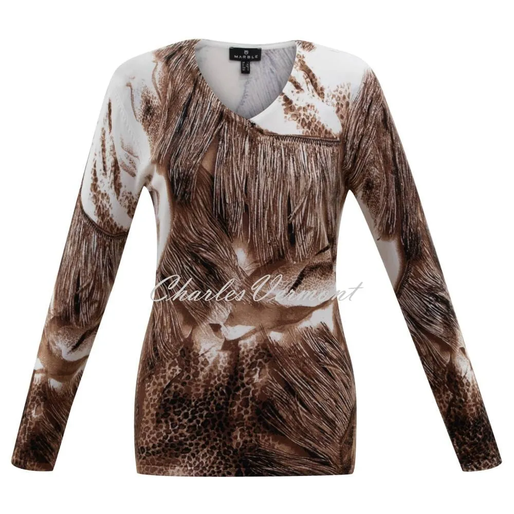 Marble Sweater - Style 6311-165 (Camel / Ivory)