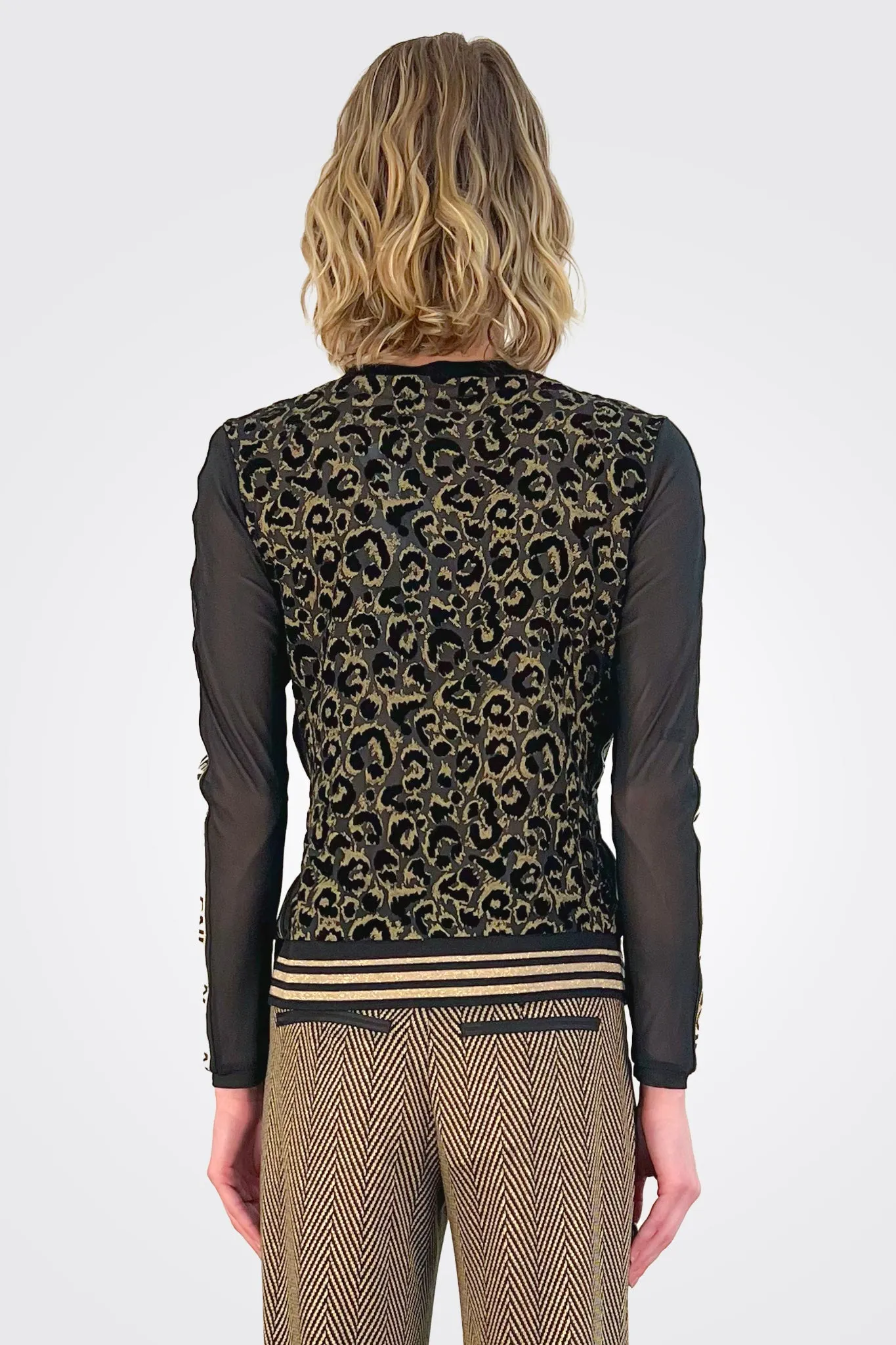 Mesh Blouse - Black Print