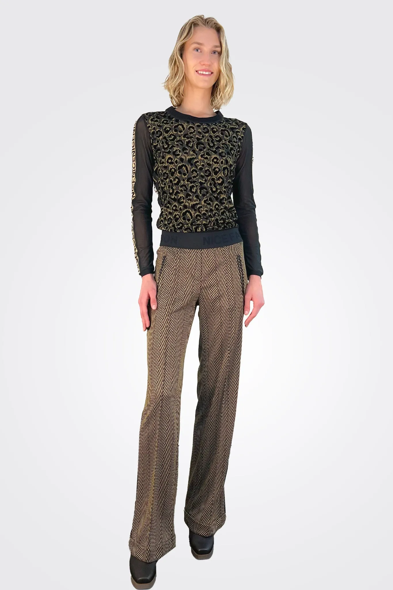 Mesh Blouse - Black Print
