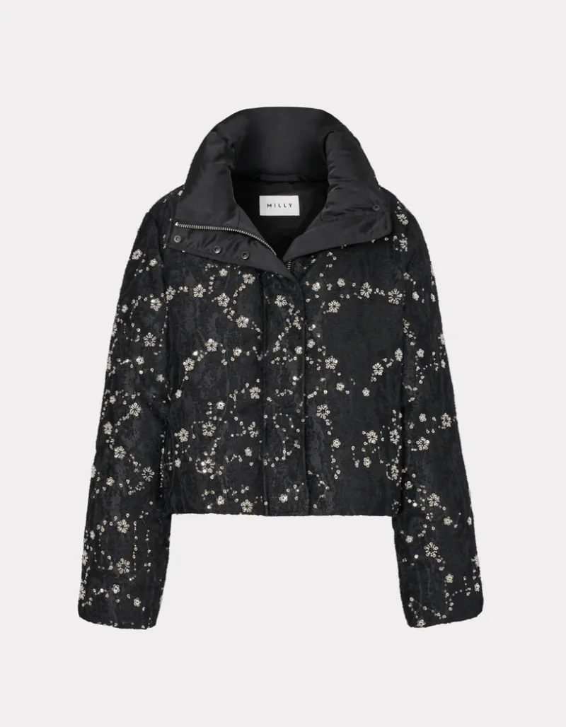 Milly Hayes Cropped Beaded Puffer