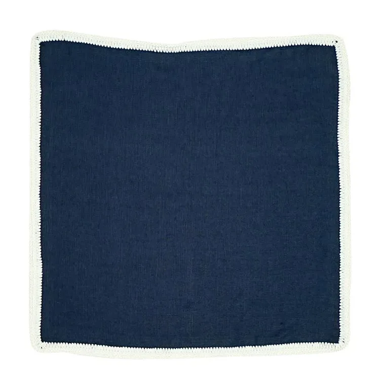 Navy Scuro with White Snow Flake Signature Border