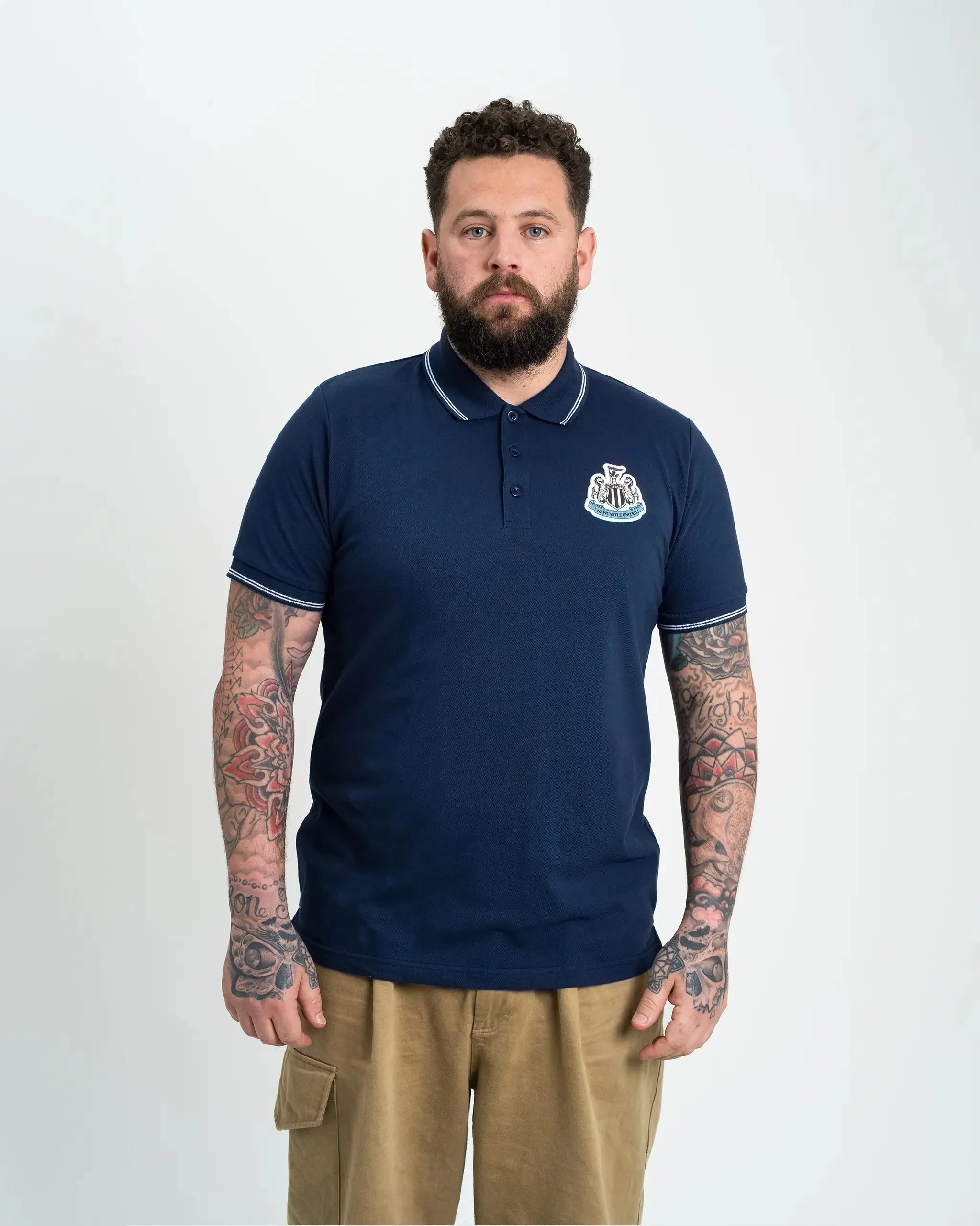 Newcastle United Men's Navy Terrace Pique Polo