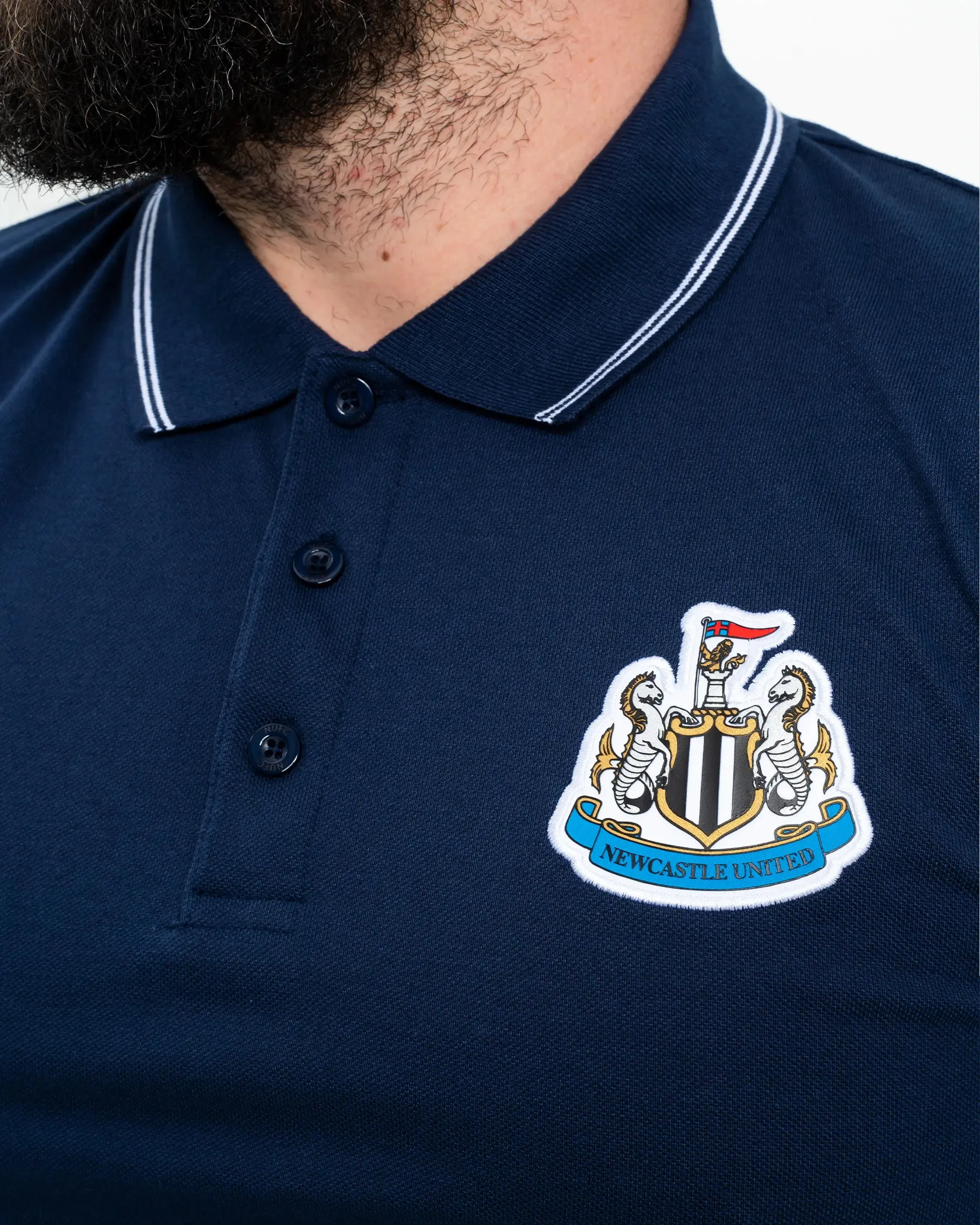Newcastle United Men's Navy Terrace Pique Polo
