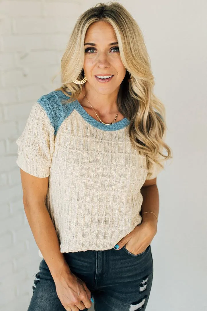 Nikki Textured Two Tone Sweater