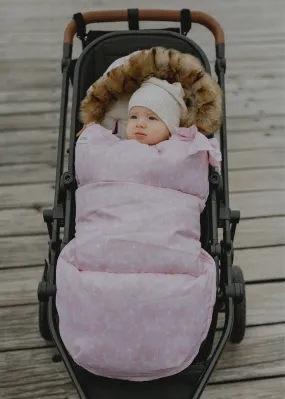 Nordic Footmuff Pram Liner - Pink Feather