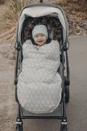 Nordic Footmuff Pram Liner - Raindrops