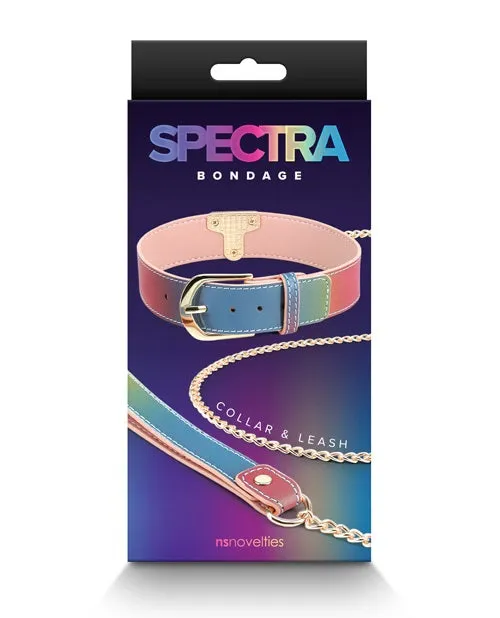 Spectra Bondage Collar & Leash - Rainbow