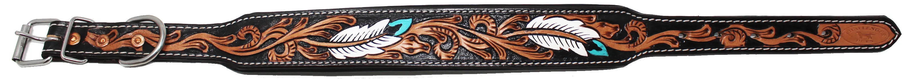 Tooled Padded Leather Dog Puppy Collar 60201